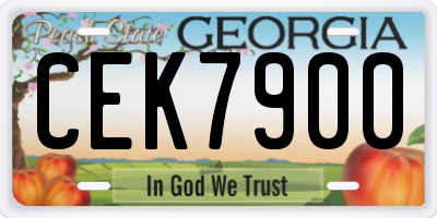 GA license plate CEK7900