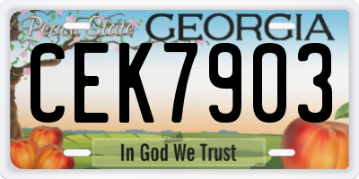 GA license plate CEK7903