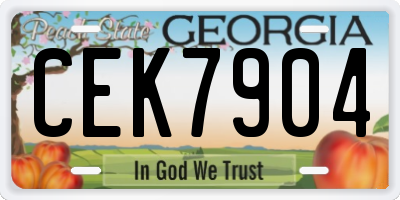 GA license plate CEK7904