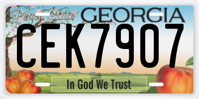GA license plate CEK7907