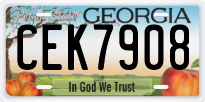 GA license plate CEK7908