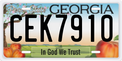 GA license plate CEK7910