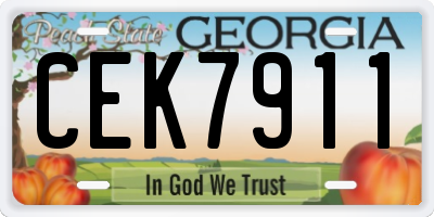 GA license plate CEK7911