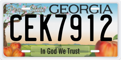 GA license plate CEK7912