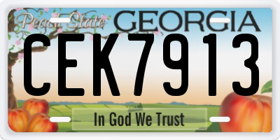 GA license plate CEK7913