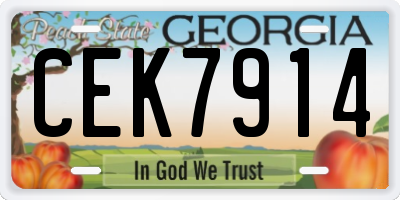 GA license plate CEK7914