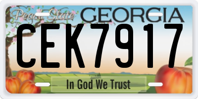 GA license plate CEK7917