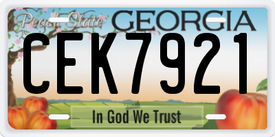 GA license plate CEK7921