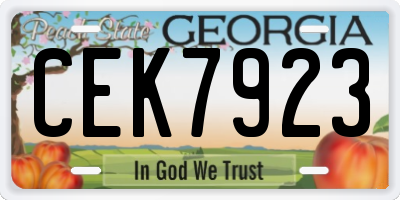 GA license plate CEK7923
