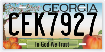 GA license plate CEK7927