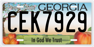 GA license plate CEK7929