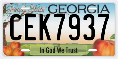 GA license plate CEK7937