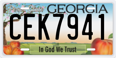 GA license plate CEK7941