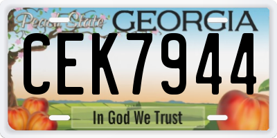 GA license plate CEK7944
