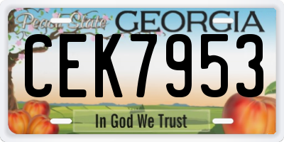 GA license plate CEK7953