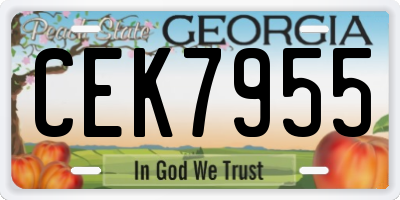 GA license plate CEK7955