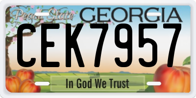 GA license plate CEK7957