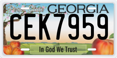 GA license plate CEK7959