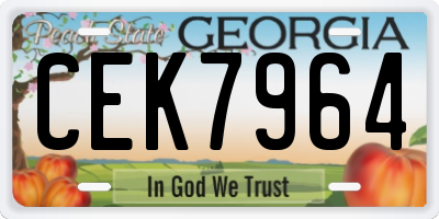 GA license plate CEK7964