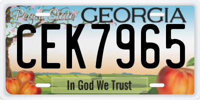 GA license plate CEK7965