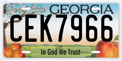 GA license plate CEK7966