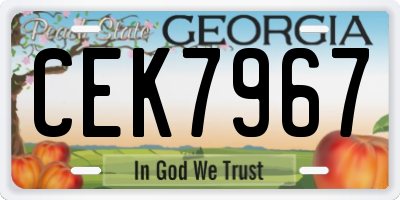 GA license plate CEK7967