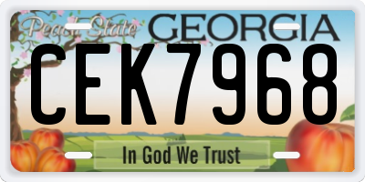 GA license plate CEK7968
