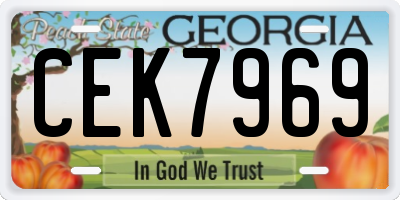 GA license plate CEK7969