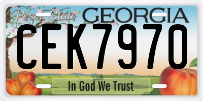 GA license plate CEK7970