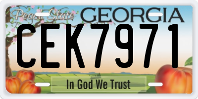 GA license plate CEK7971
