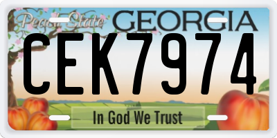 GA license plate CEK7974
