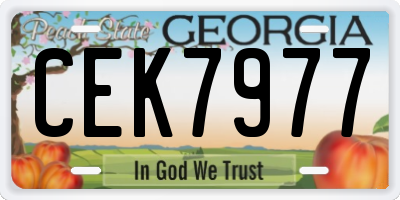 GA license plate CEK7977