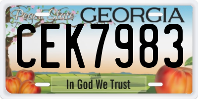 GA license plate CEK7983