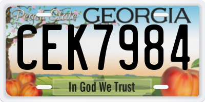 GA license plate CEK7984