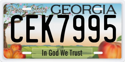 GA license plate CEK7995