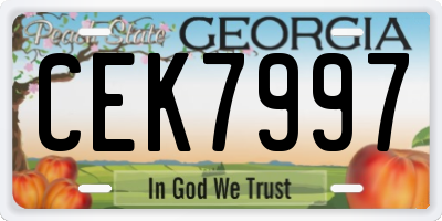 GA license plate CEK7997