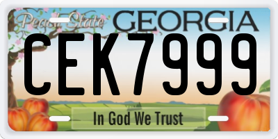 GA license plate CEK7999