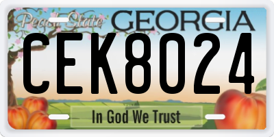 GA license plate CEK8024