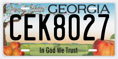 GA license plate CEK8027