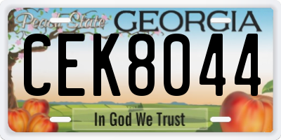 GA license plate CEK8044