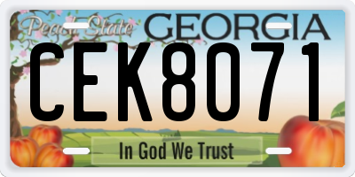 GA license plate CEK8071