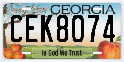 GA license plate CEK8074