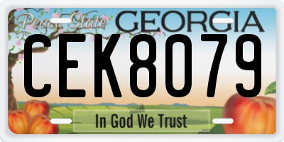 GA license plate CEK8079