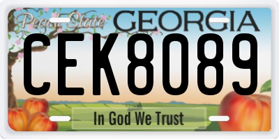 GA license plate CEK8089