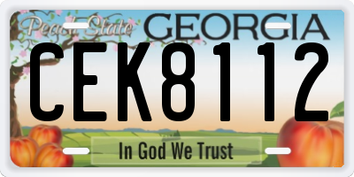 GA license plate CEK8112