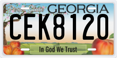 GA license plate CEK8120