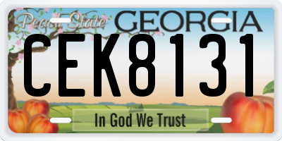 GA license plate CEK8131