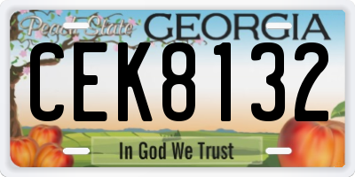 GA license plate CEK8132