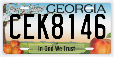 GA license plate CEK8146
