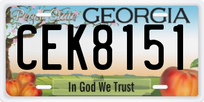 GA license plate CEK8151